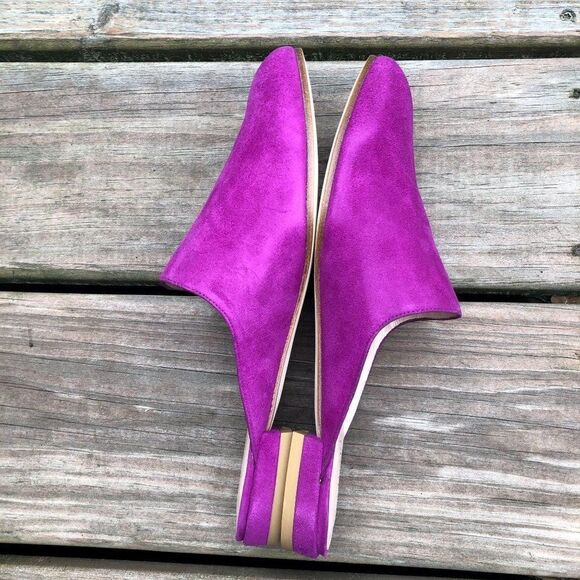 Stuart Weitzman Mulearky Begonia Suede Flat Mules - Picture 5 of 11